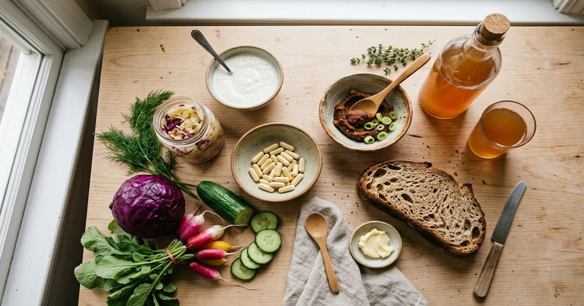 Aliments fermentés et probiotiques pour nourrir le microbiote intestinal — guide complet par Ophélie