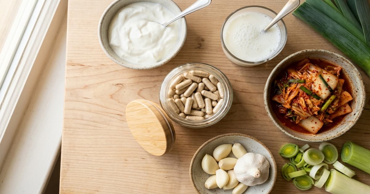 Guide probiotiques 2026 : aliments fermentés et compléments pour le microbiote — par Ophélie