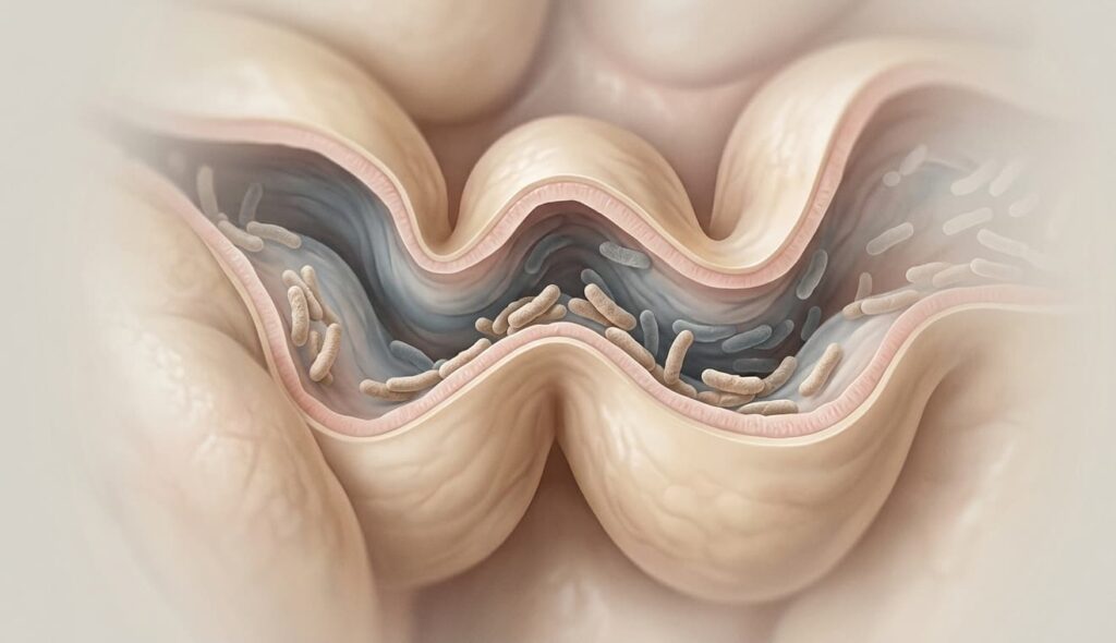 Bactéries probiotiques dans la muqueuse intestinale
