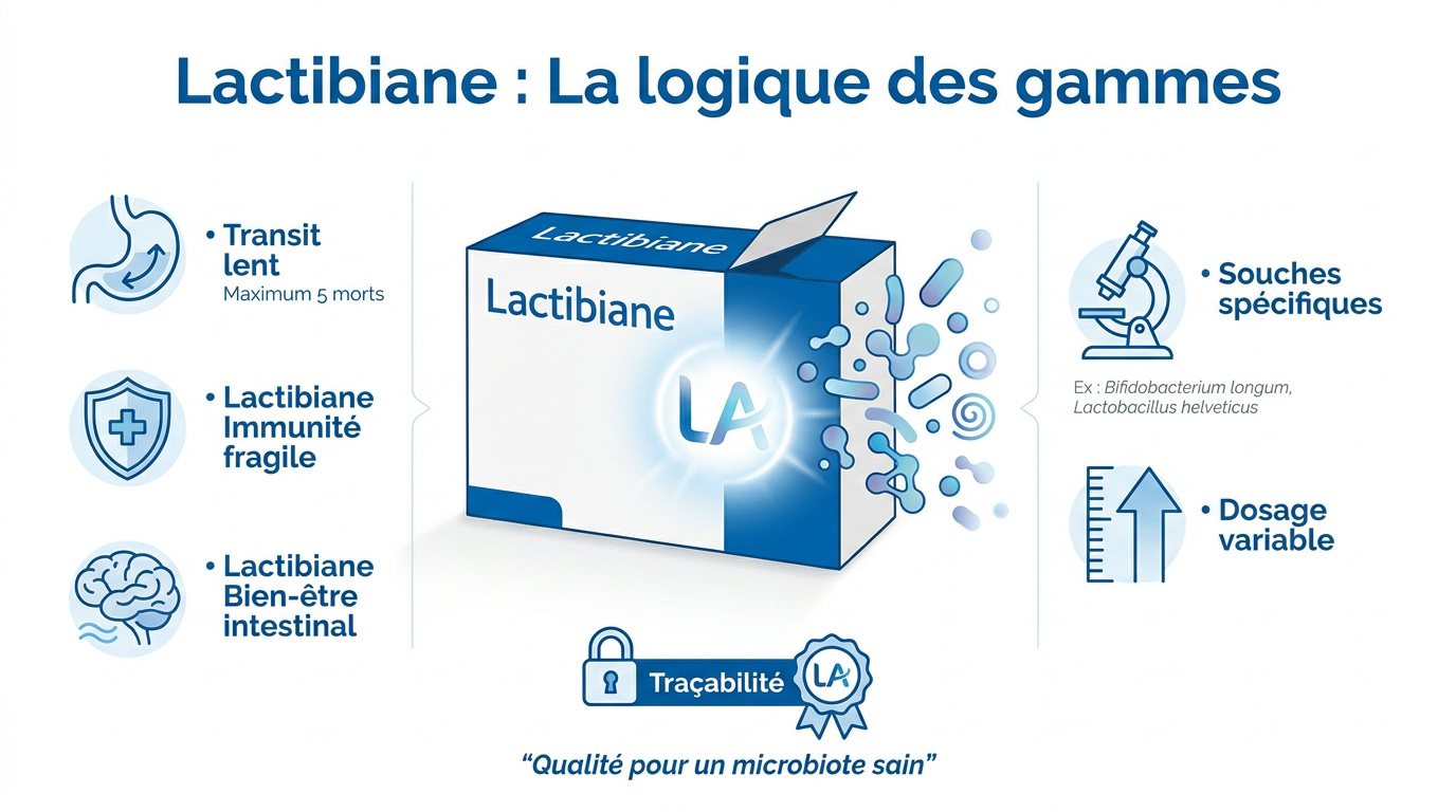 Différentes gammes Lactibiane de PiLeJe en pharmacie