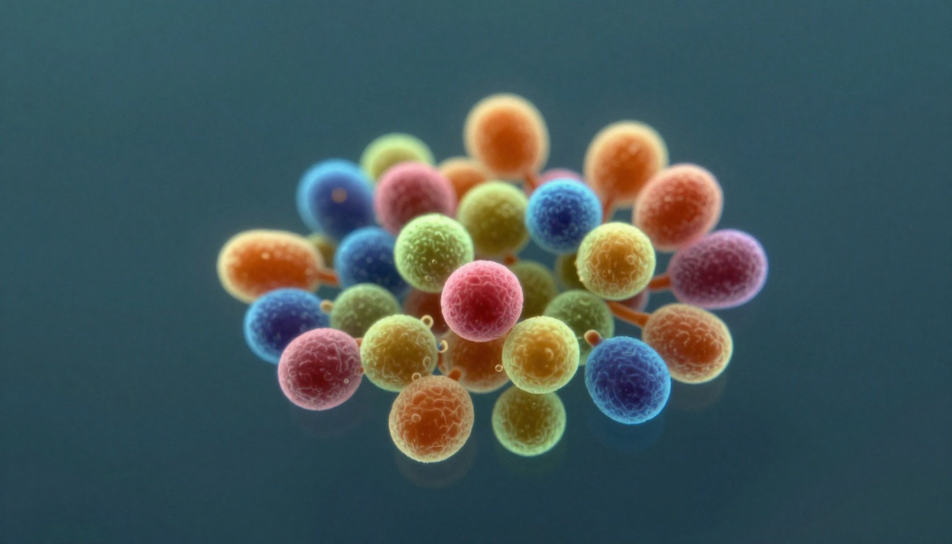 Colonies bactériennes observées au microscope — microbiote intestinal